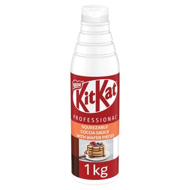 KitKat Professional Squeezable Cocoa Sauce with Wafer Pieces - 1 x 1kg Bottle