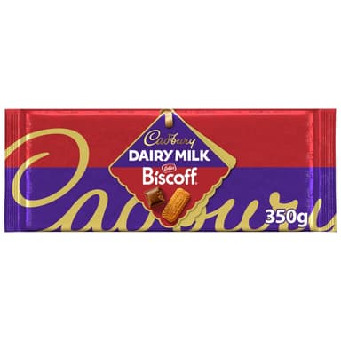 Cadbury Dairy Milk Biscoff Chocolate Bar - 1 x 350g Bar