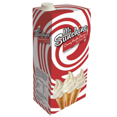 Mr Sunshine Creamy Vanilla Flavour Ice Cream Mix - 6 x 2L Cartons