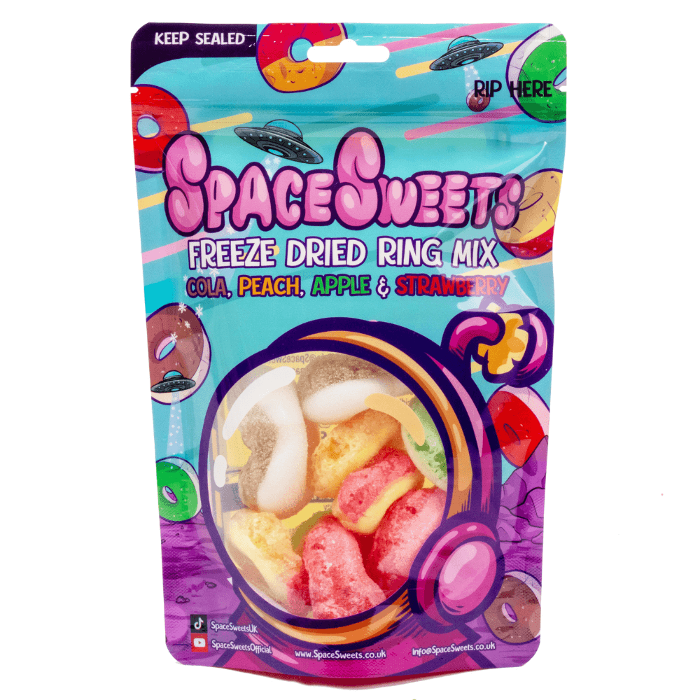 Space Sweets Freeze Dried Mixed Fruit Rings Pouch 100g