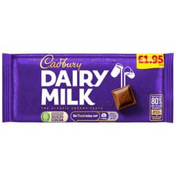 Cadbury Dairy Milk Classic Chocolate Bar 95g £1.95 PMP