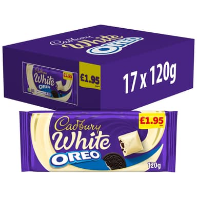 Cadbury Oreo White Chocolate Bar - 17 x 120g Bars