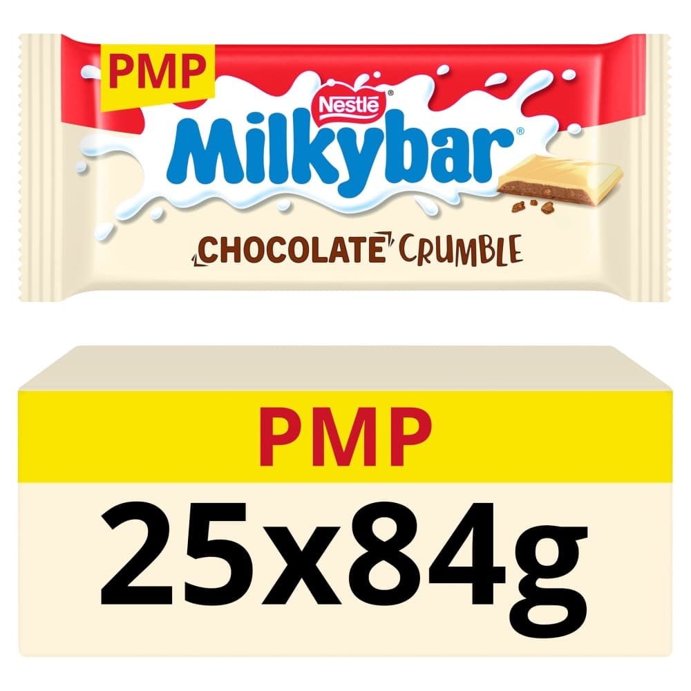 Milkybar Chocolate Crumble White Chocolate Bar 84g PMP £1.65