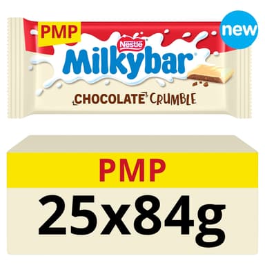 Milkybar Chocolate Crumble White Chocolate Bar - 25 x 84g Bars