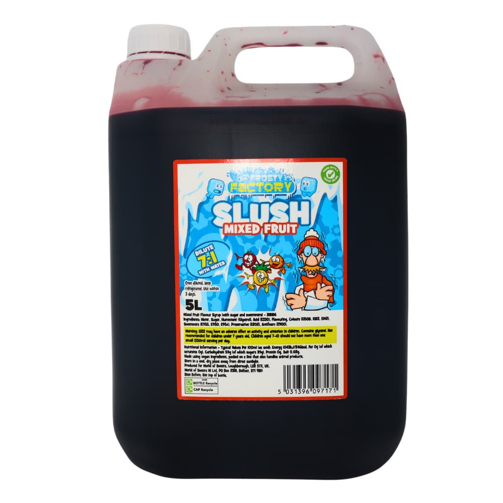 Crazy Frosty Factory Mixed Fruit Slush Syrup Bottle 5L