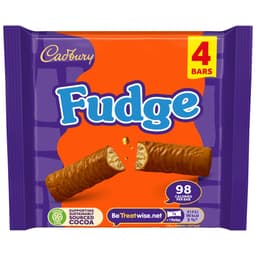 Cadbury Fudge Chocolate Bar 4 Pack Multipack 110g