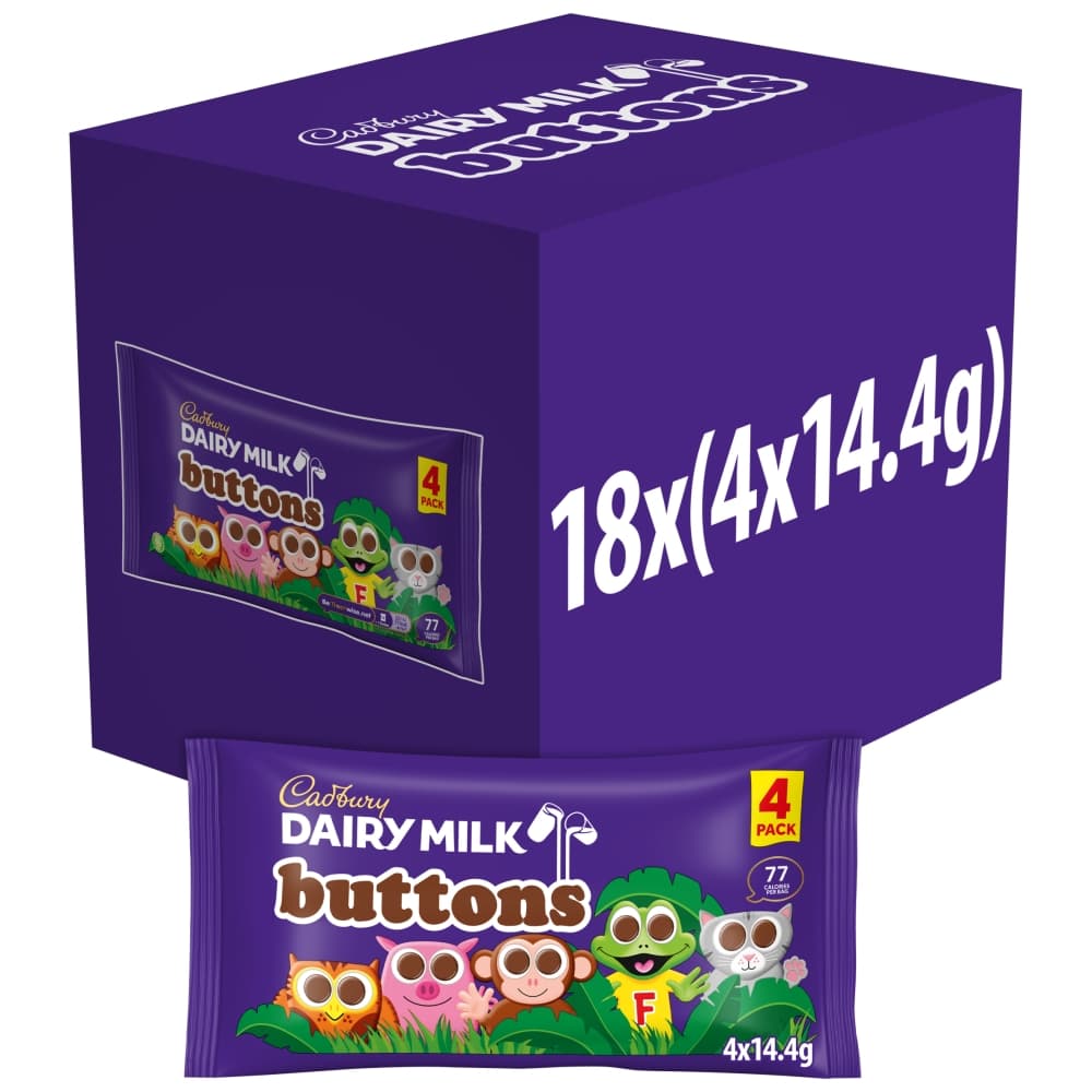 Cadbury Dairy Milk Buttons 4 Pack Multipack 57.6g