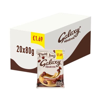 Galaxy Minstrels Milk Chocolate Treat Bag - 20 x 80g Bags