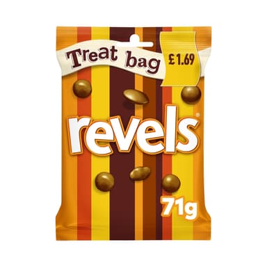 Revels Milk Chocolate Bag wth Raisins, Coffee or Orange - 20 x 71g Bags