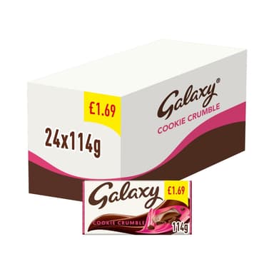 Galaxy Cookie Crumble & Milk Chocolate Bar - 24 x 114g Bars