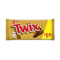 Twix Caramel & Milk Chocolate Fingers Biscuit Snack Bars Multipack 120g £1.89 PMP