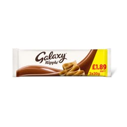 Galaxy Ripple Milk Chocolate Snack Bars Multipack 90g £1.89 PMP