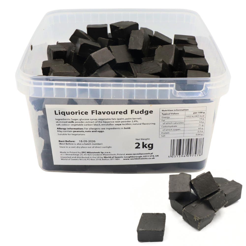 Liquorice Flavoured Fudge Tub 2kg
