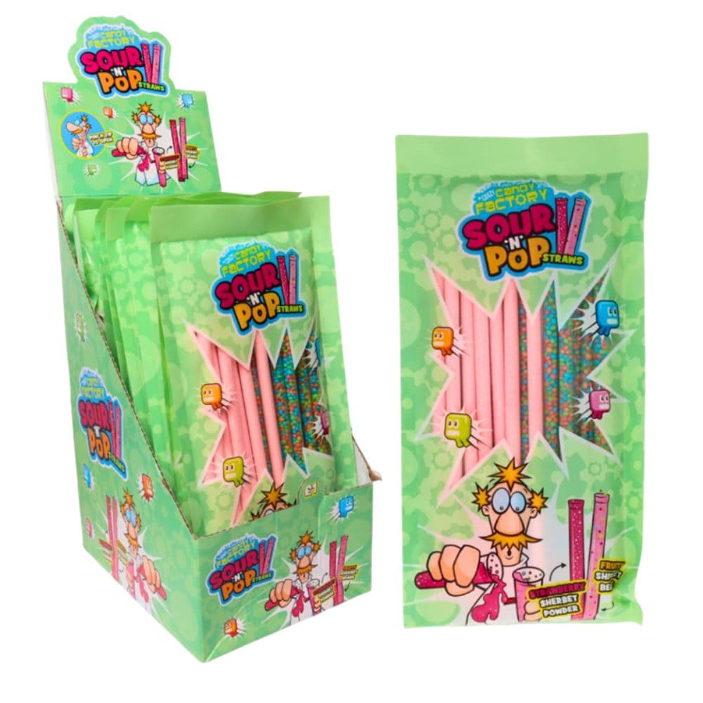Crazy Candy Factory Sour n Pop Straws 80g