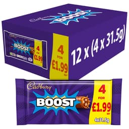 Cadbury Boost Chocolate Bar 4 Pack Multipack 126g £1.99 PMP
