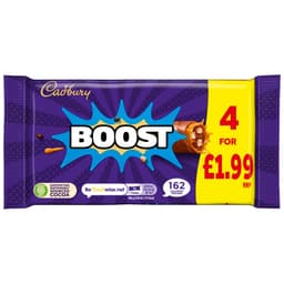 Cadbury Boost Chocolate Bar 4 Pack Multipack 126g £1.99 PMP