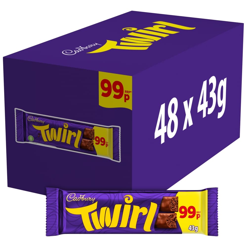 Cadbury Twirl Chocolate Bar 43g 99p PMP
