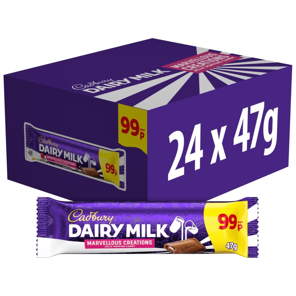 Cadbury Dairy Milk Marvellous Creations Jelly Popping Candy Chocolate 47g 99p PMP