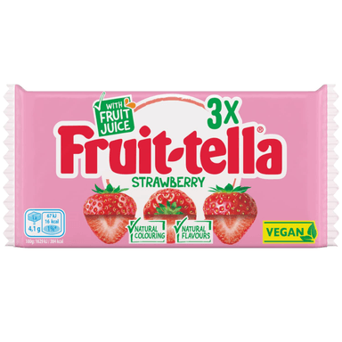 Fruit-tella Strawberry 3 Pack - 24 x 123g Multipacks