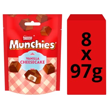Munchies Vanilla Cheesecake Flavour Chocolate - 8 x 97g Pouches