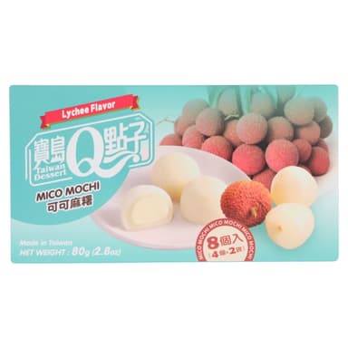 Q Taiwan Dessert Mico Mochi Lychee Flavour - 8 x 80g Boxes