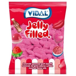 Vidal Jelly Filled Strawberry Hearts Bag 1kg