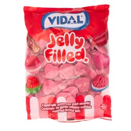 Vidal Jelly Filled Strawberry Hearts Bag 1kg