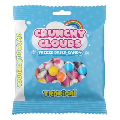 Crunchy Clouds Rainbow Crunch Tropical Freeze Dried Sweets - 12 x 50g Bags