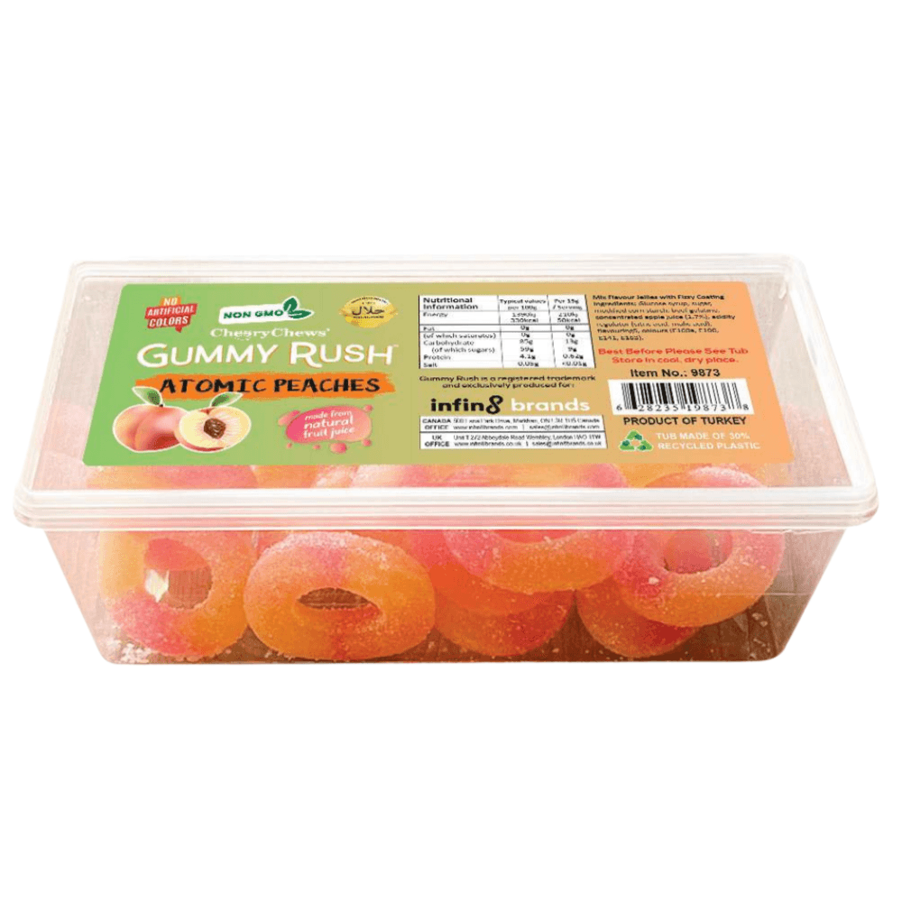 Gummy Rush Atomic Peaches Tub 200g