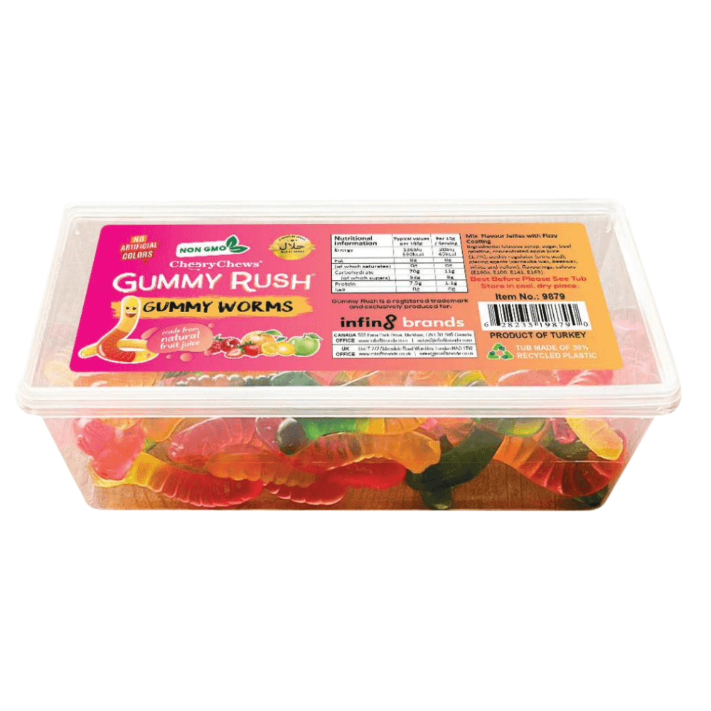 Gummy Rush Gummy Worms Tub 200g