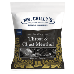 Mr. Crilly's Throat & Cough Drops Throat & Chest Menthol Flavour Bag 90g