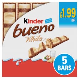Kinder Bueno White Milk & Hazelnuts 5 Pack Multipack 97.5g £1.99 PMP