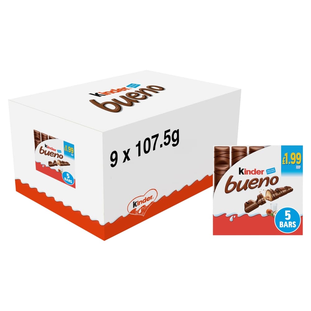 Kinder Bueno Milk & Hazelnuts 5 Pack Multipack 107.5g £1.99 PMP