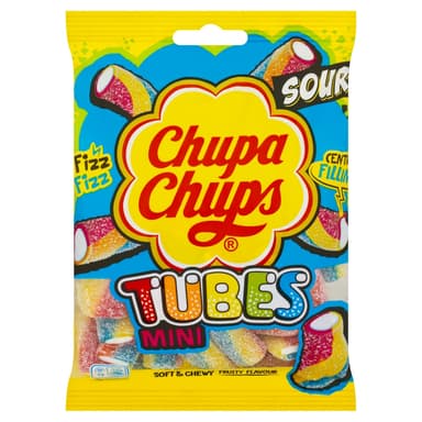Chupa Chups Soft & Chewy Fruity Flavour Mini Tubes - 12 x 130g Bags