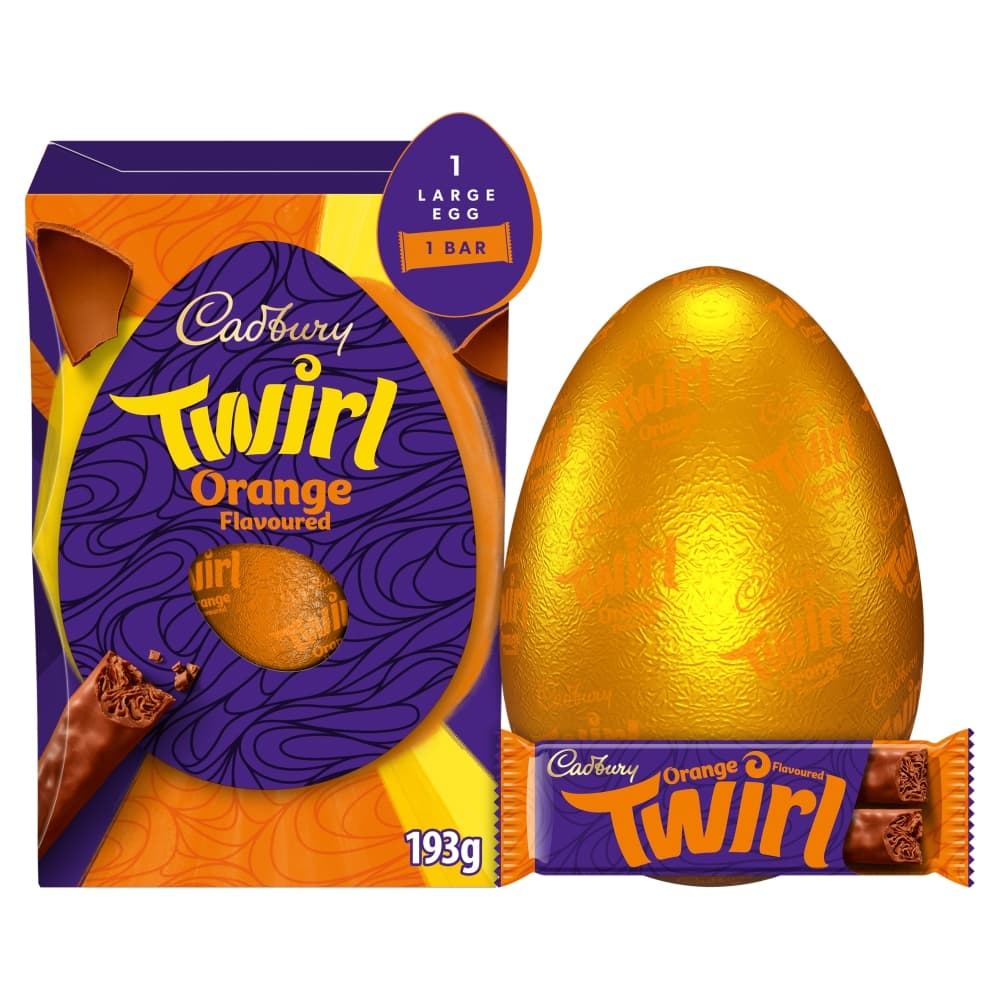 Cadbury Twirl Orange Large Chocolate Easter Egg 193g