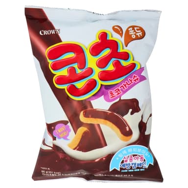 Crown Corn Cho Chocolate Flavoured Corn Snack - 12 x 66g Bags