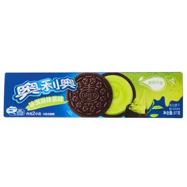 Oreo Sandwich Biscuits with Matcha Flavoured Cream Filling - 12 x 97g Boxes