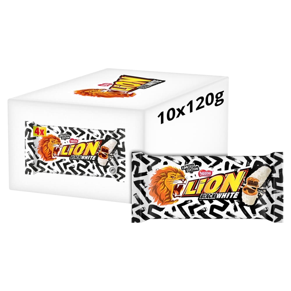 Lion Black White Bar 4 Pack Multipack 120g