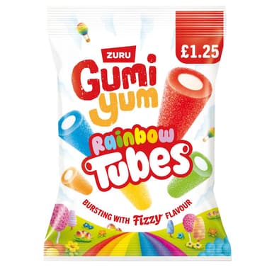 Gumi Yum Rainbow Tubes - 12 x 120g PMP Bags