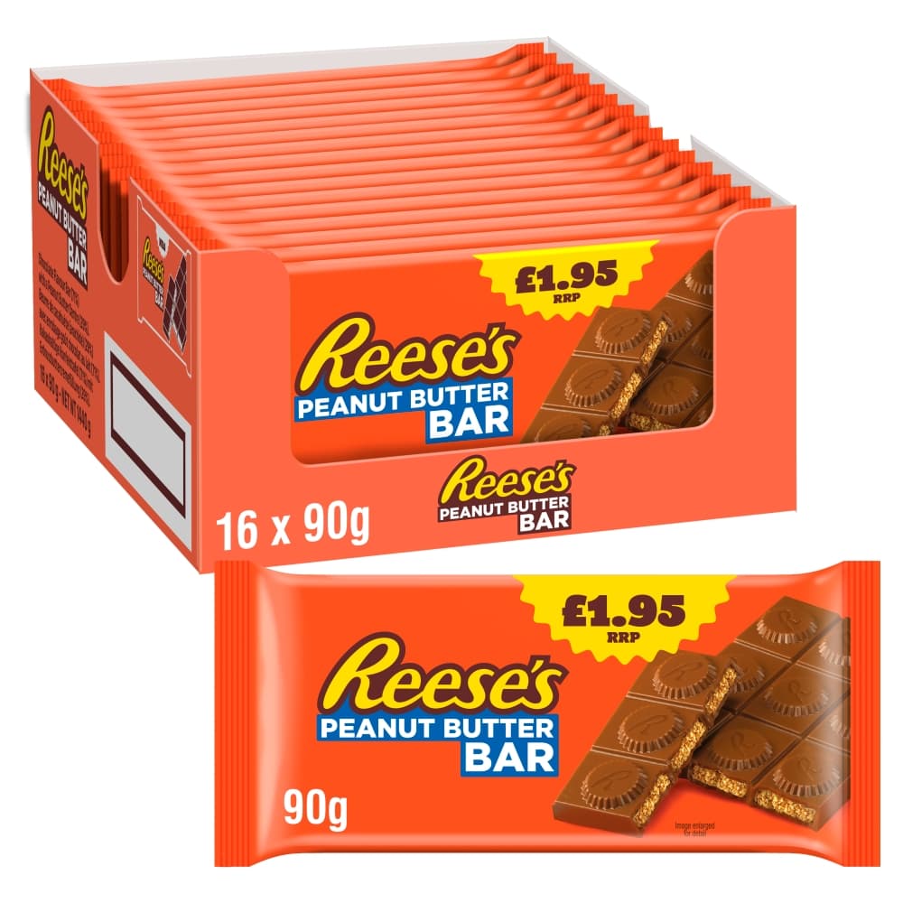 Reese's Peanut Butter and Milk Chocolate Flavour Bar 90g £1.95 PMP 