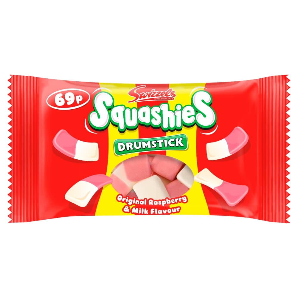 Swizzels Drumstick Squashies Original Raspberry & Milk Flavour 60g 69p PMP