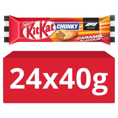 KitKat F1 Chunky Caramel Flavour Milk Chocolate Bar - 24 x 42g Bars