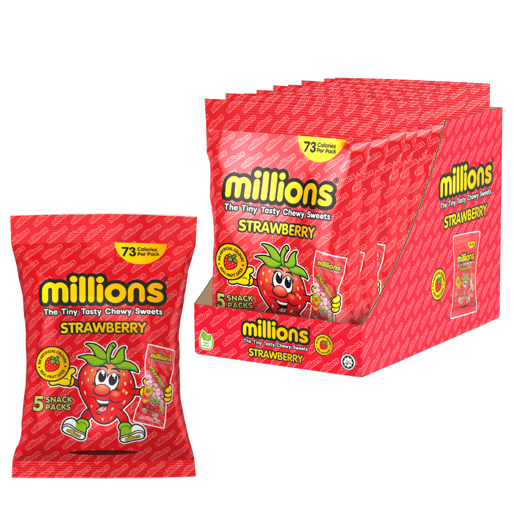 Millions Strawberry 5 Snack Packs Multipack 90g