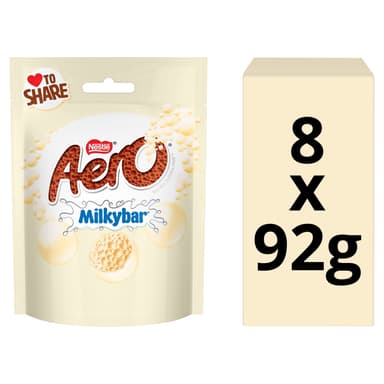 Aero Milkybar Bubbles - 8 x 92g Bags