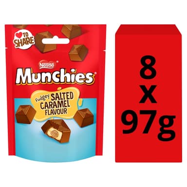 Munchies Fudgey Salted Caramel Flavour - 8 x 97g Pouches