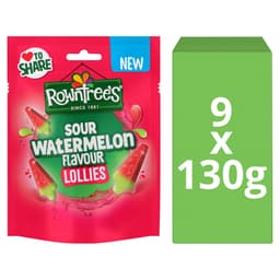 Rowntree's Lollies Sour Watermelon Flavour Sweets Sharing Bag 130g