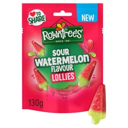 Rowntree's Lollies Sour Watermelon Flavour Sweets Sharing Bag 130g