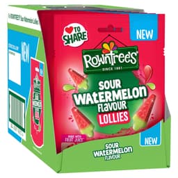 Rowntree's Lollies Sour Watermelon Flavour Sweets Sharing Bag 130g