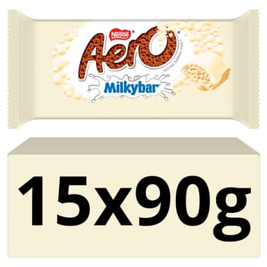 Aero Milkybar White Chocolate Sharing Bar - 15 x 90g Bars