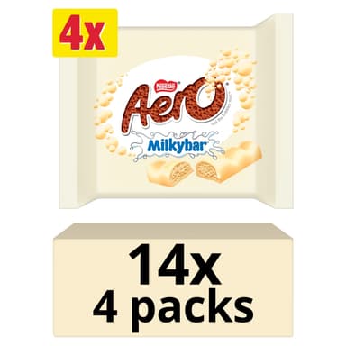 Aero Milkybar White Chocolate Multipack 4 Pack - 14 x 108g Multipacks